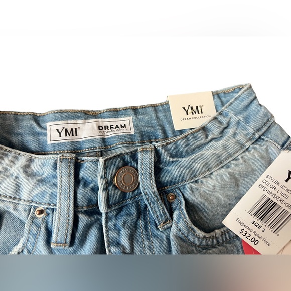 YMI Dream Collection High Rise Rips Whiskers Stretch Jeans - Size 3, NWT - Picture 2 of 3